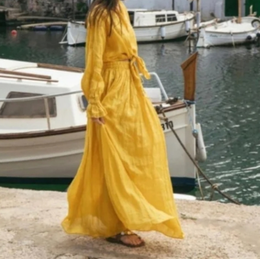 Zara Long Ramie Skirt - Picture 11 of 11